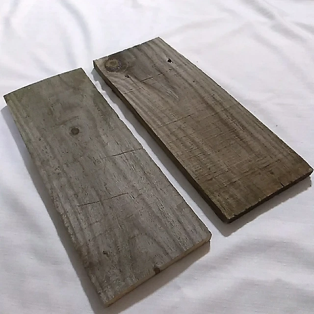 14"x5" Reclaimed Old Fence/Barn Wood Planks Crafts Weathered Boards-Set Of 2