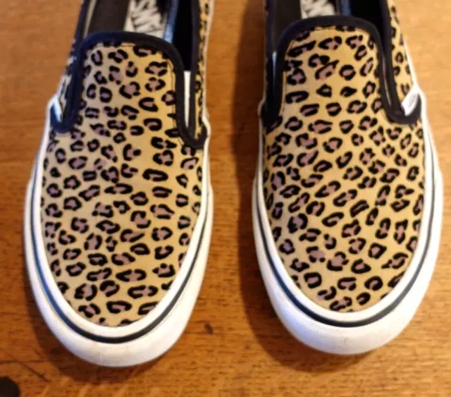 VANS SHOES LEOPARD Cheetah Womens 8 Men’s 6.5 Print Slip On Sneakers ...