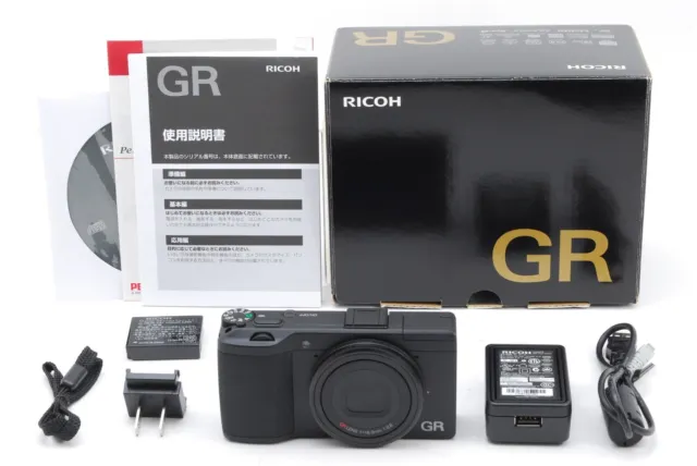 SH:0060【Top MINT Boxed】 Ricoh GR 16.2MP APS-C Black Compact Digital Camera JAPAN