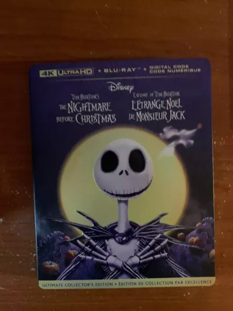 tim burton's the nightmare before christmas 4k ultra hd +blu-ray factory sealed