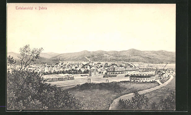 AK Bebra, Ortsansicht aus der Vogelschau