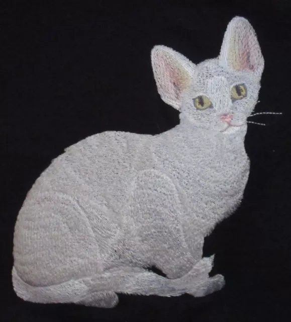 Embroidered Sweatshirt - Devon Rex Cat C7919 Sizes S - XXL