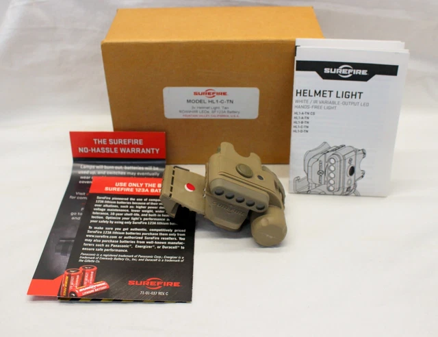 SUREFIRE Helmet Light Model HL1-C-TN - New In Box SUREFIRE Helmet Light Model HL1-C-TN - New In Box