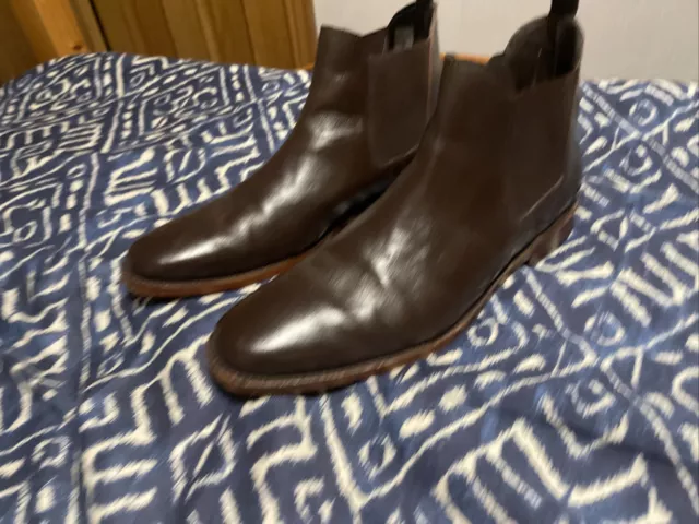 Kensington Mens Leather Goodyear Welted Dealer Chelsea Ankle Boots Size 11