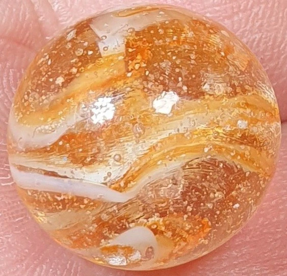 3/4" Nice Type 1 Two Colour Veiligglas Wirepull Vintage Marbles As-Made Wet Mm