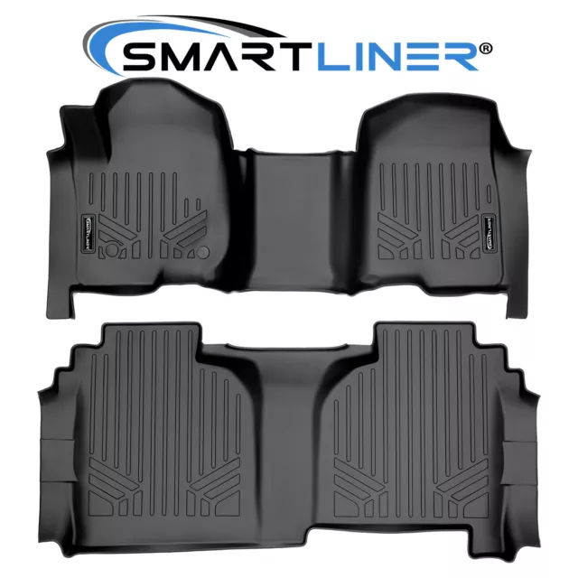SMARTLINER Custom Fit Floor Mats 2 Row Liner 2019-21 Chevy Silverado/GMC Sierra