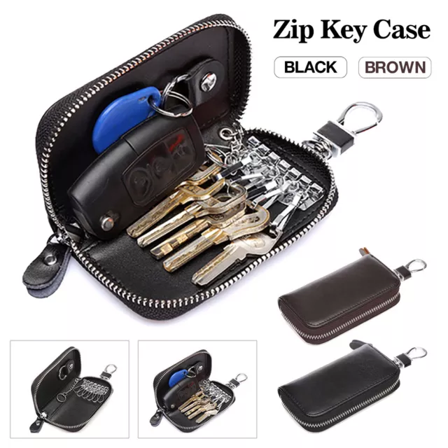Key Holder Bag Leather Case Ring Wallet Car Unisex Pouch Keychains AU NEW