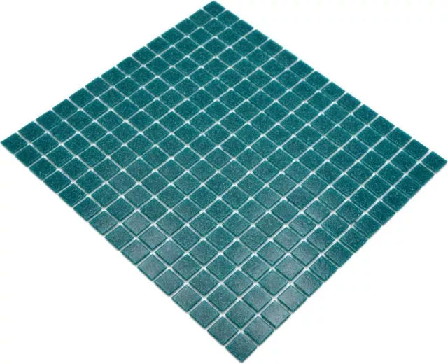 Mosaico de Vidrio Azulejos Con Spots Verde Oscuro Turquesa 200-a67 _ P 2
