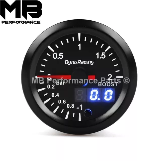 52mm Dual Display Digital 7 Colour LED Car Turbo Pressure Gauge - Boost BAR