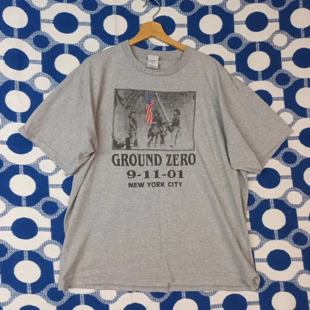 Vintage Ground Zero T-Shirt By Delta Pro Weight Xl Knit In Usa Nig Logo 09 11 01
