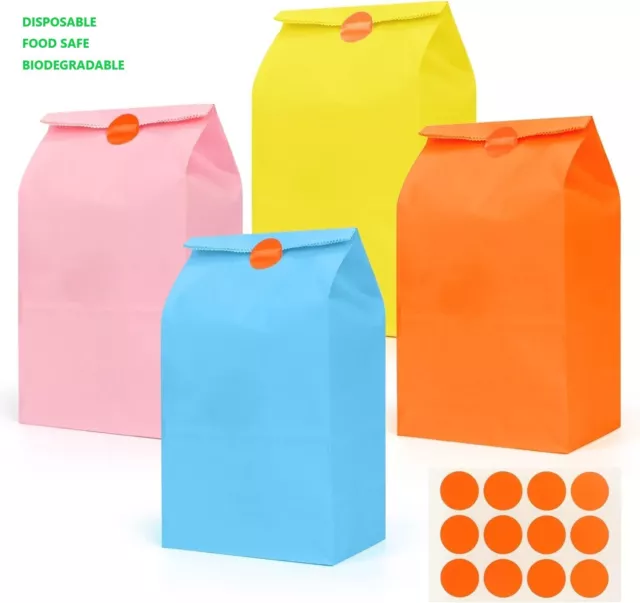 Bright Paper Party Bags for Gift Sweet Candy Party Bag Birthday Parties 40PCS