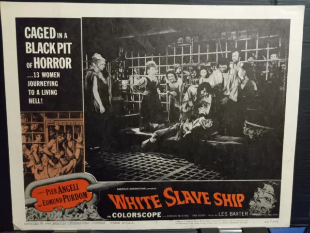 Lobby Card 1962 WHITE SLAVE SHIP Pier Angeli slave women watch killings