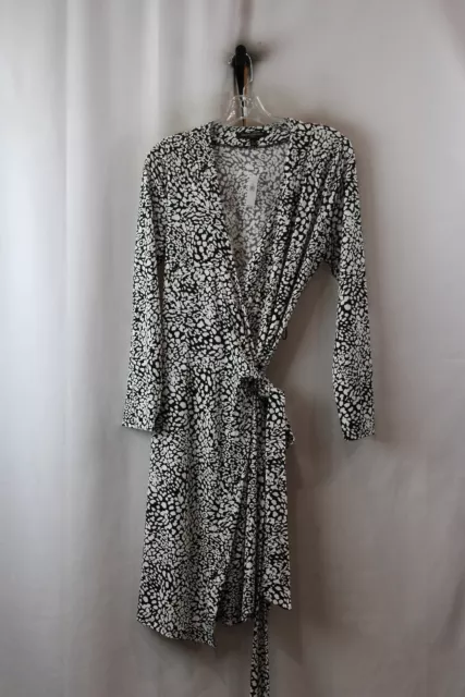 NWT Banana Republic Women's Black/White Pattern Wrap Dress SZ-L