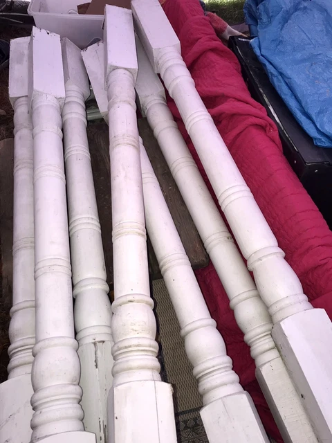 Antique Victorian Turned Wood Column Pillar Post Architectural Salvage 6’ LOT/7 4