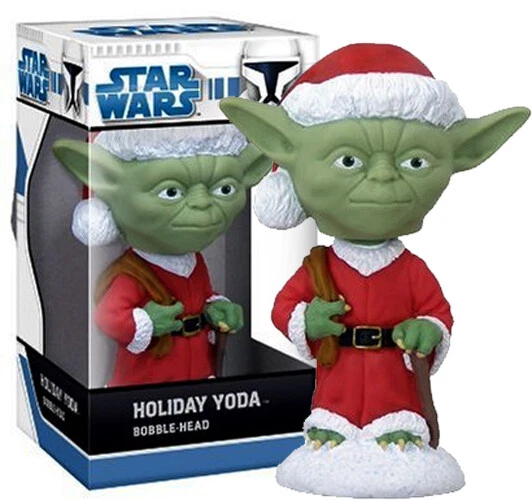FUNKO STAR WARS "Christmas Holiday Yoda" Bobblehead, Wacky Wobbler, ca