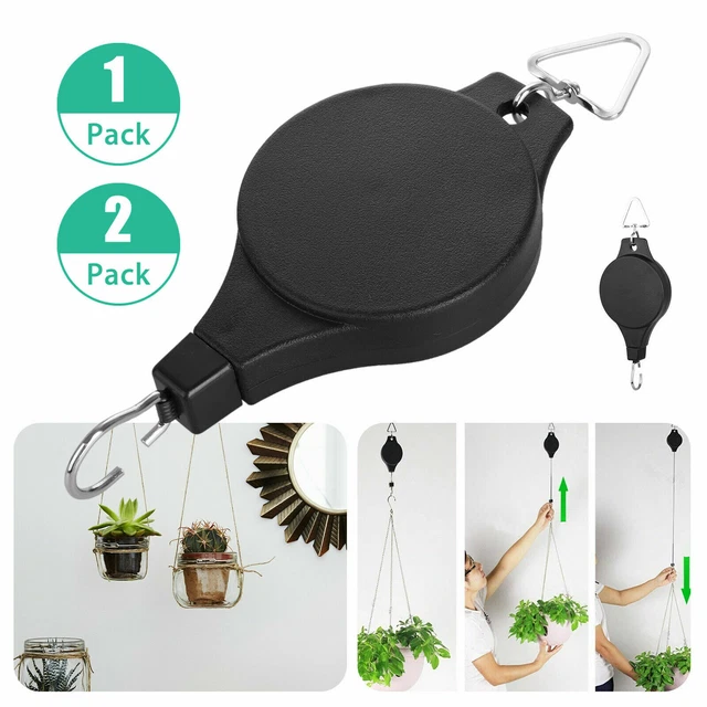 Plant Pulley Retractable Hanger Hanging Planter Flower Basket Hook Pot Hooks