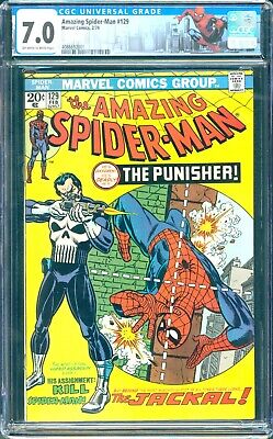 Amazing Spider-Man #129 (1974) CGC 7.0 -- O/w to white; 1st Punisher & Jackal