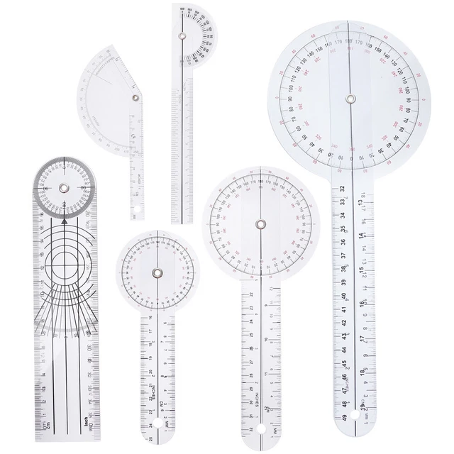 6pcs Multi Angle Measuring Ruler 360 Degrees Ruler Occupational Tools