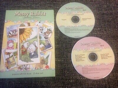 Joanna Sheen Messy Rabbit - Fabricación de tarjetas de papeleo doble 2 discos CD-ROM