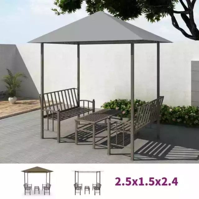 Gartenpavillon mit Tisch Bänken 2,5x1,5x2,4m Gartenzelt mehrere Auswahl vidaXL