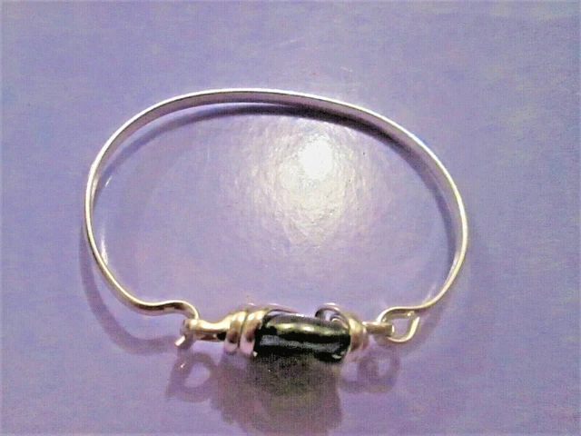 Bracelet Jonc Articulé Signé Charles Jourdan - Métal Doré Et Argenté - Longueur 22,5 Cm - Occasion