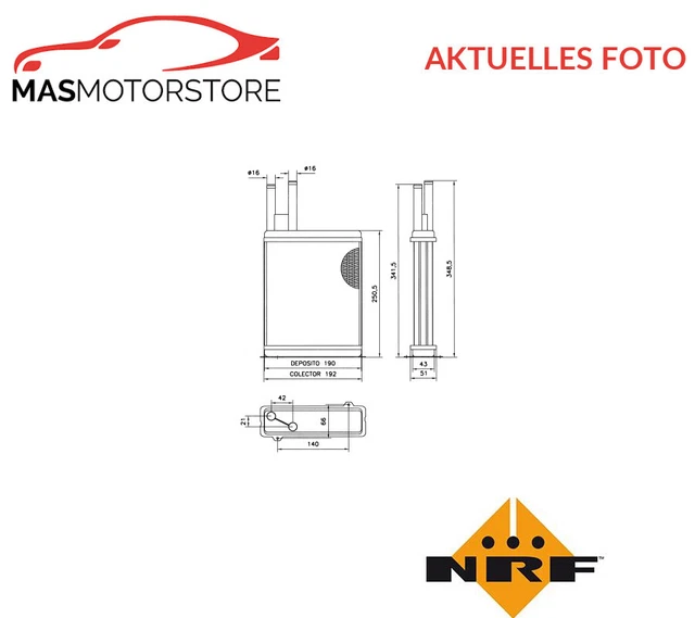Wärmetauscher Innenraumheizung Links Nrf 52066 P Für Fiat Ducato