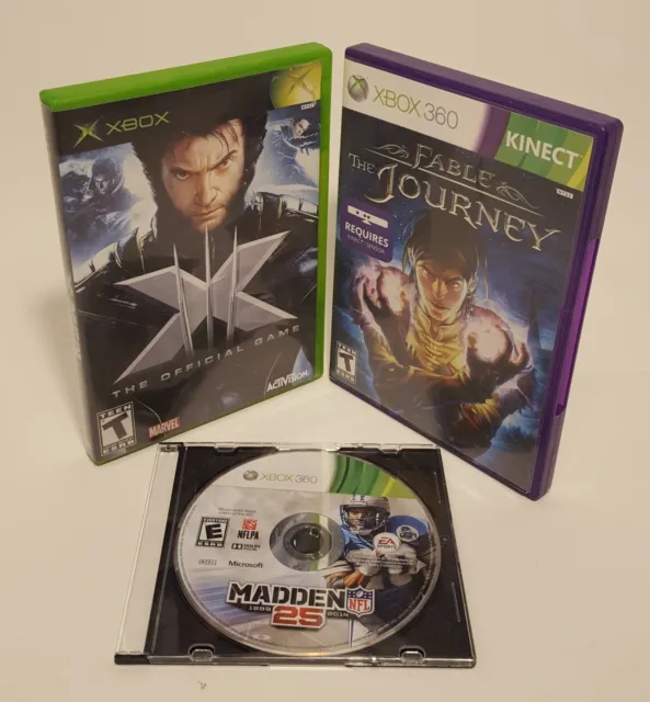 Lot de 3 jeux Xbox : EA Madden NFL 25, X-Men : Jeu Officiel & Fable : The Journey
