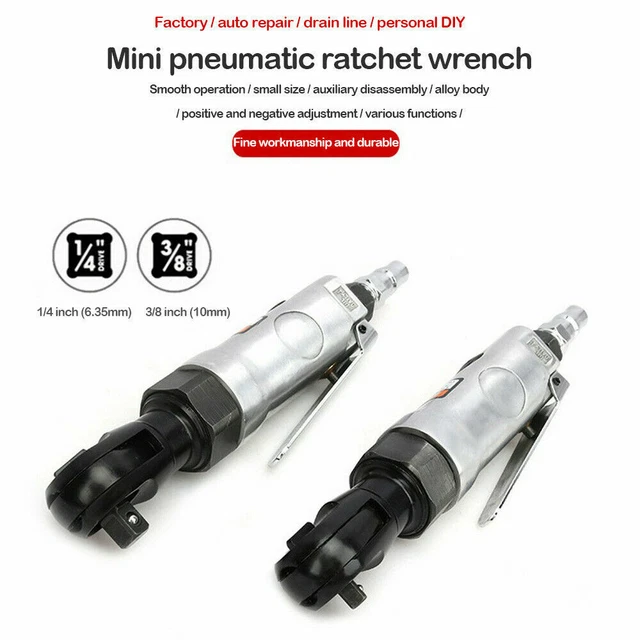 1/4,3/8 Inch Square Air Ratchet Wrench Pneumatic Torque Reversible Impact Tool