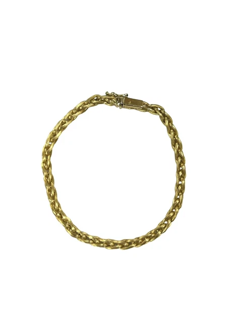 18K Semi Hollow Braided Bracelet 4.2mm 8"
