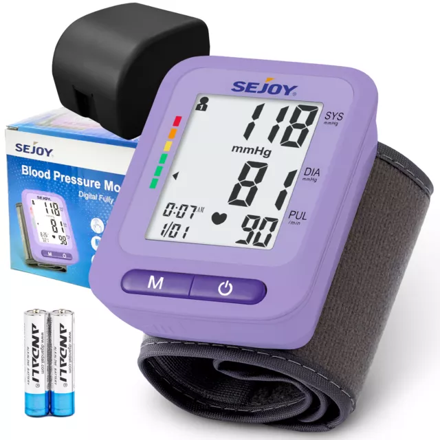 SEJOY Digital Blood Pressure Monitor Wrist Automatic Heart Rate BP Cuff Machine