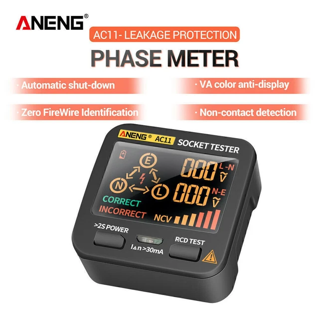 ANENG AC11 DIGITAL Smart Socket Tester Voltage Detector US / UK / EU ...
