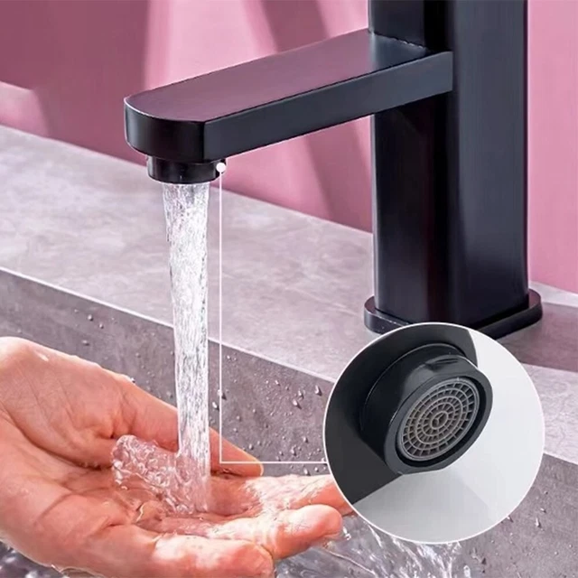 Robinet bassin noir fiable mélangeur d'eau chaude et froide avec surface antiro
