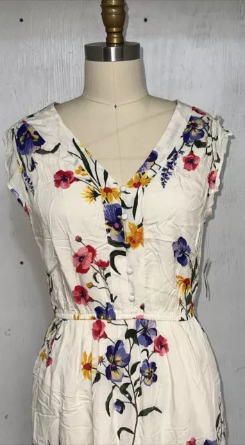 Old Navy White Floral Sleeveless Midi Length dresses for women