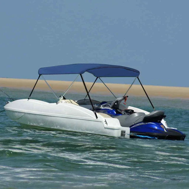 Vidaxl Bimini di Prua con Tendalino a 2 Archi Blu Marino 150x120x110cm