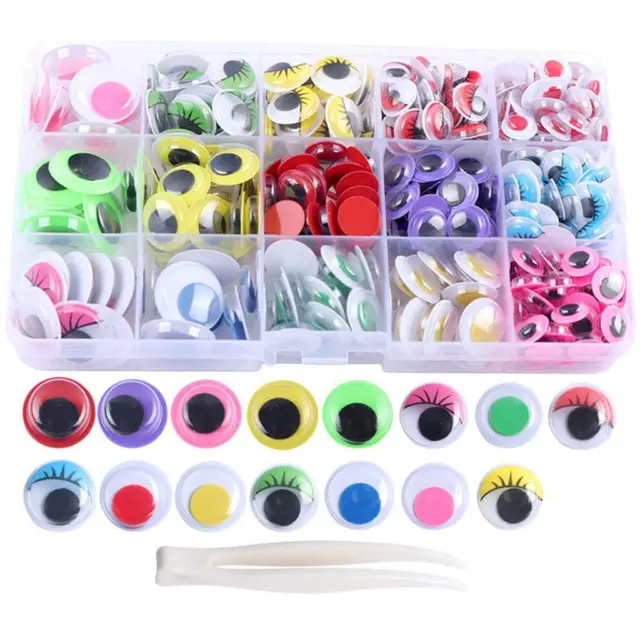 Set of 350 Googly Wiggle Eyes Toys Beads for Scrapbooking DIY Handcrafted