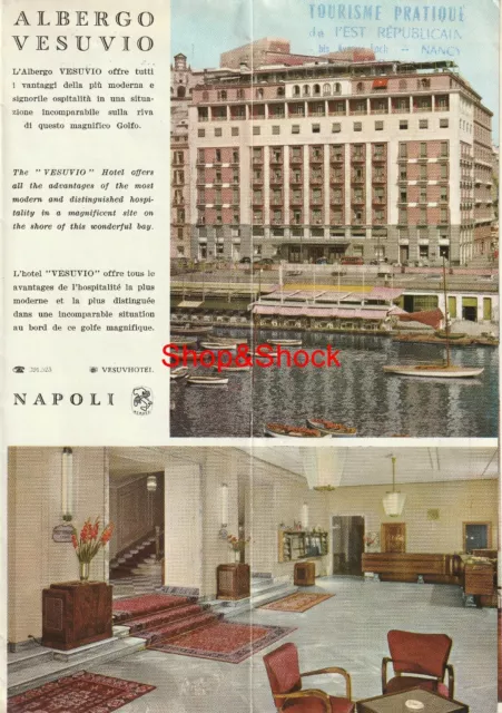 ALBERGO HOTEL VESUVIO NAPOLI Brochure Vintage Italhotels Roads of Italy Map 3