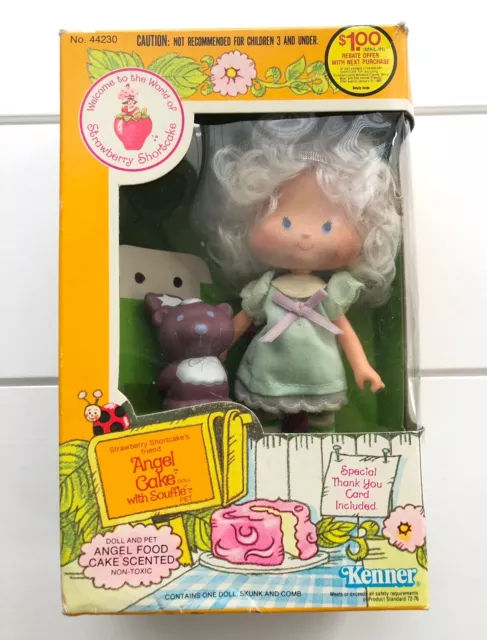 Vintage Strawberry Shortcake Doll Angel Cake With Souffle Pet Friend Box