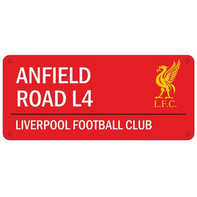 LIVERPOOL FC OFFICIAL Anfield Road Street Sign Large Red LFC Gift £10. ...