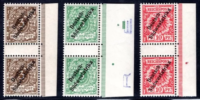 Deutsche Kolonien Dswa 1898 5-7 Wzs ** Postfrisch Tadellos Rand Stege (M1058