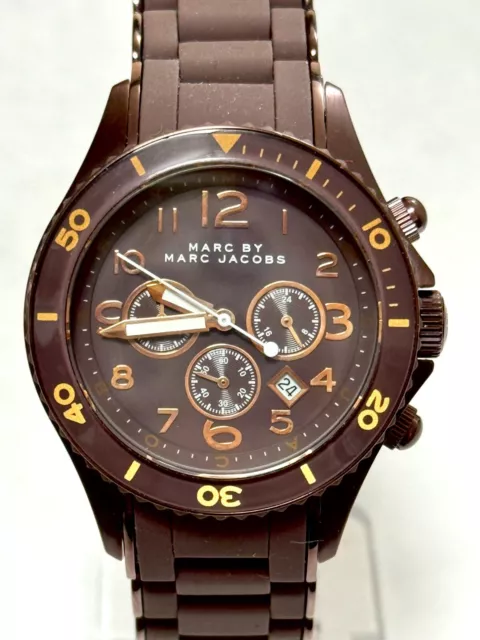 Marc Jacobs MBM3122 Brown Dial Brown Silicone covered Stainless Steel Watch