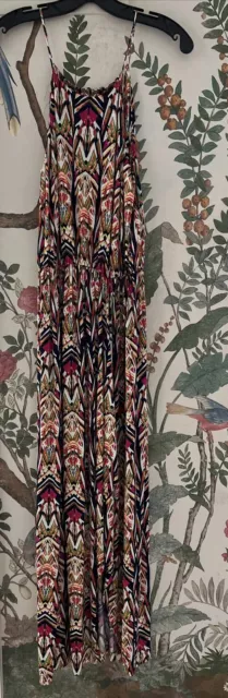 NEW Tbags Los Angeles Print Halter Maxi Dress Size S