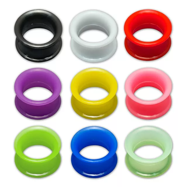 1 paire de bouchons d'oreille en silicone Flesh Tunnel piercing extra doux et flexible