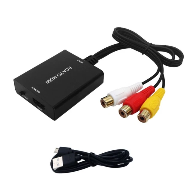Support PAL NTSC 3 RCA RCA to HDMI Converter CVBS Composite AV to HDMI Cable