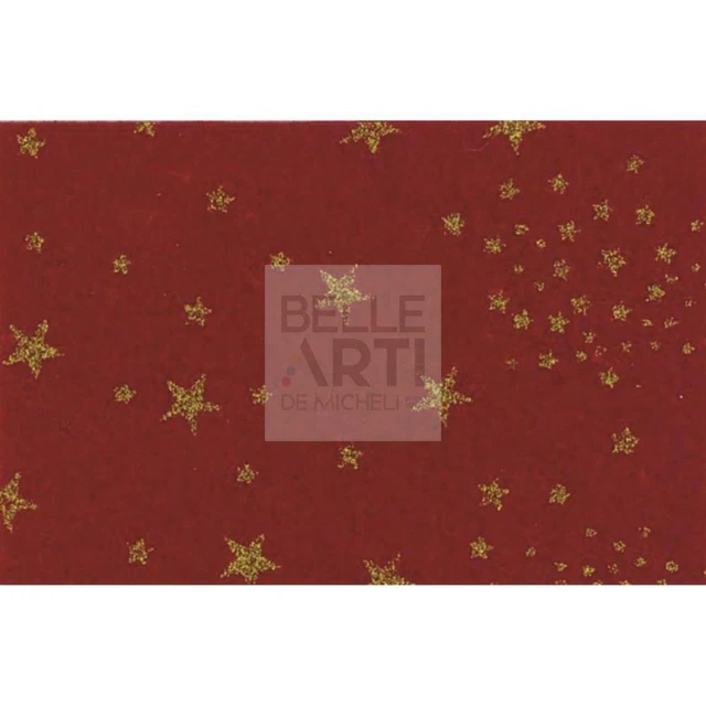 Panno Lenci 1 Mm 30X40 Cm Stelle Rosso Scuro Glitter