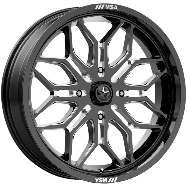MSA Offroad M47 Sniper 18x7 4x110 +10mm Black/Milled Wheel Rim 18" Inch