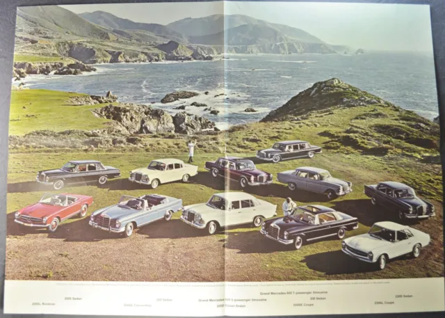 1967 Mercedes-Benz Brochure 200 D 230 S 250SL S SE 600 Nice Original 67 3