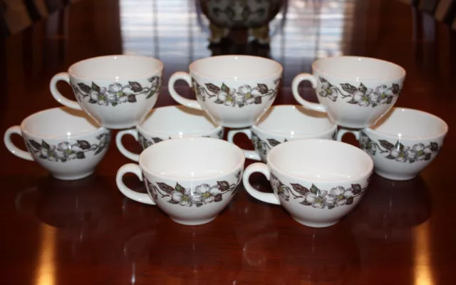 Syracuse China USA Railroad Restaurant Ware Vintage Coffee Tea - Cups Set of 9