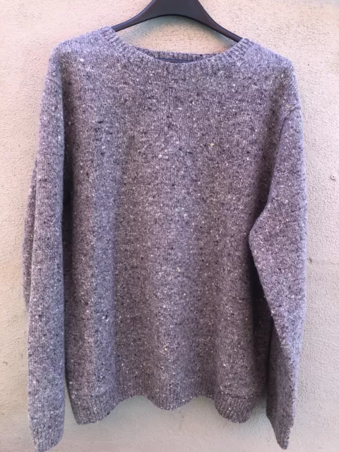 Wolf vs Goat Long sleeve Crew neck Wool/cashmere Donegal Sweater Men’s XXL Grey