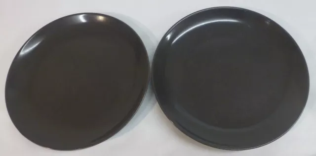 Two (2) Russel Wright Casual China IROQUOIS Charcoal Gray Luncheon Plates