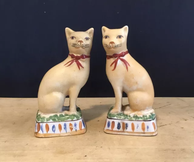 Vintage Staffordshire Cats Pair